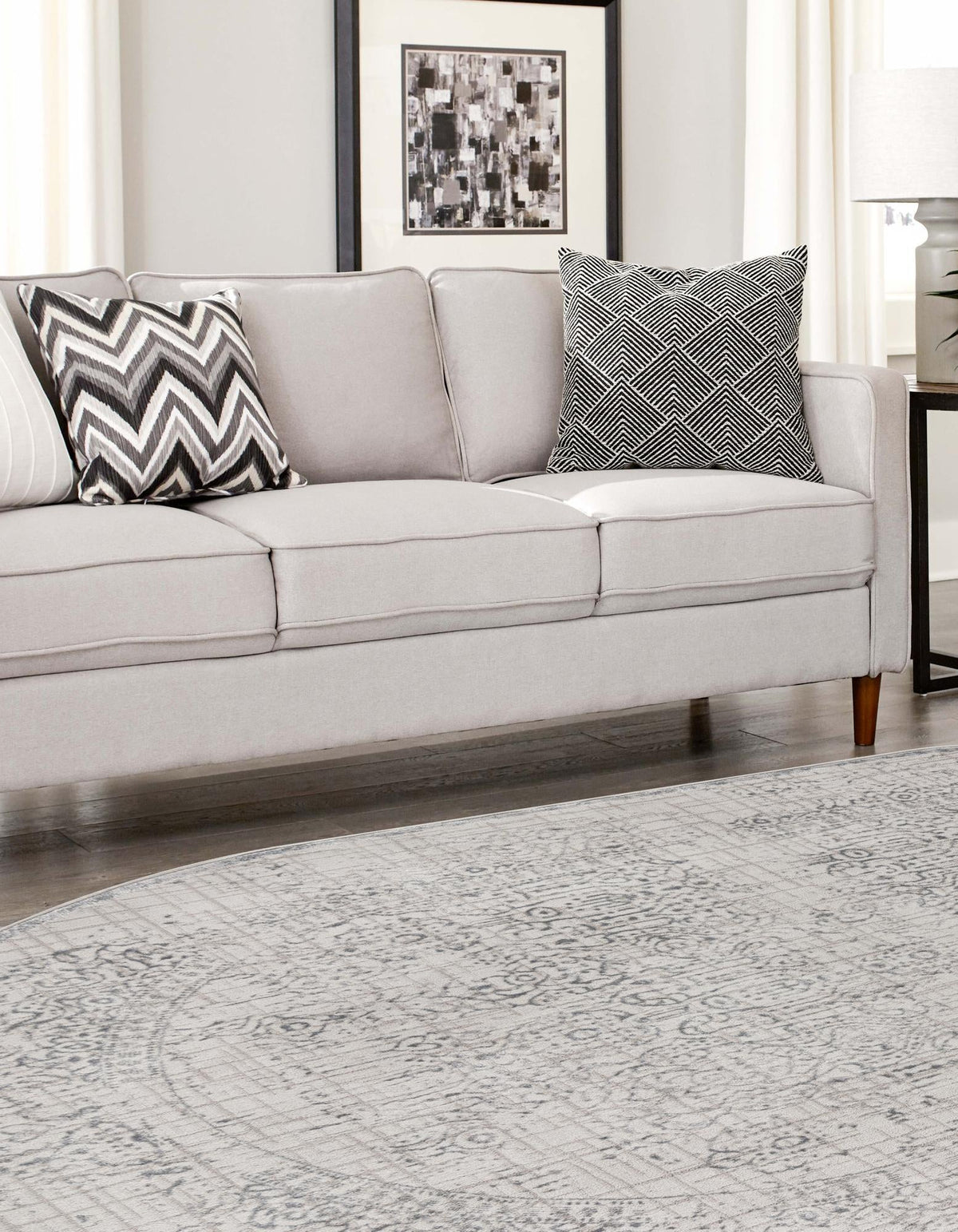 Derbyshire Elegance Collection Area Rug -  Matlock Oval Gray  lifestyle 35
