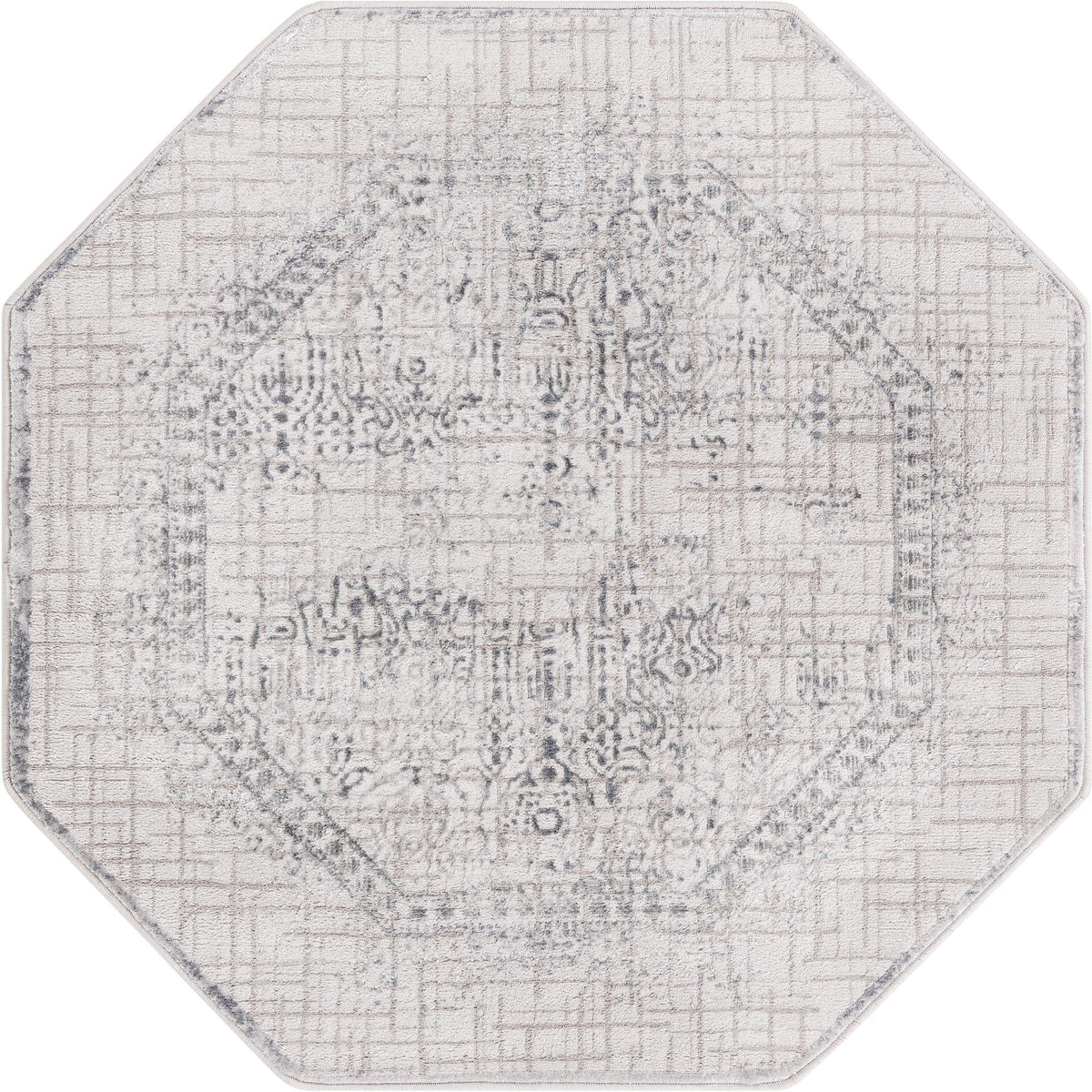 Derbyshire Elegance Collection Area Rug -  Matlock Octagon Gray  lifestyle 27