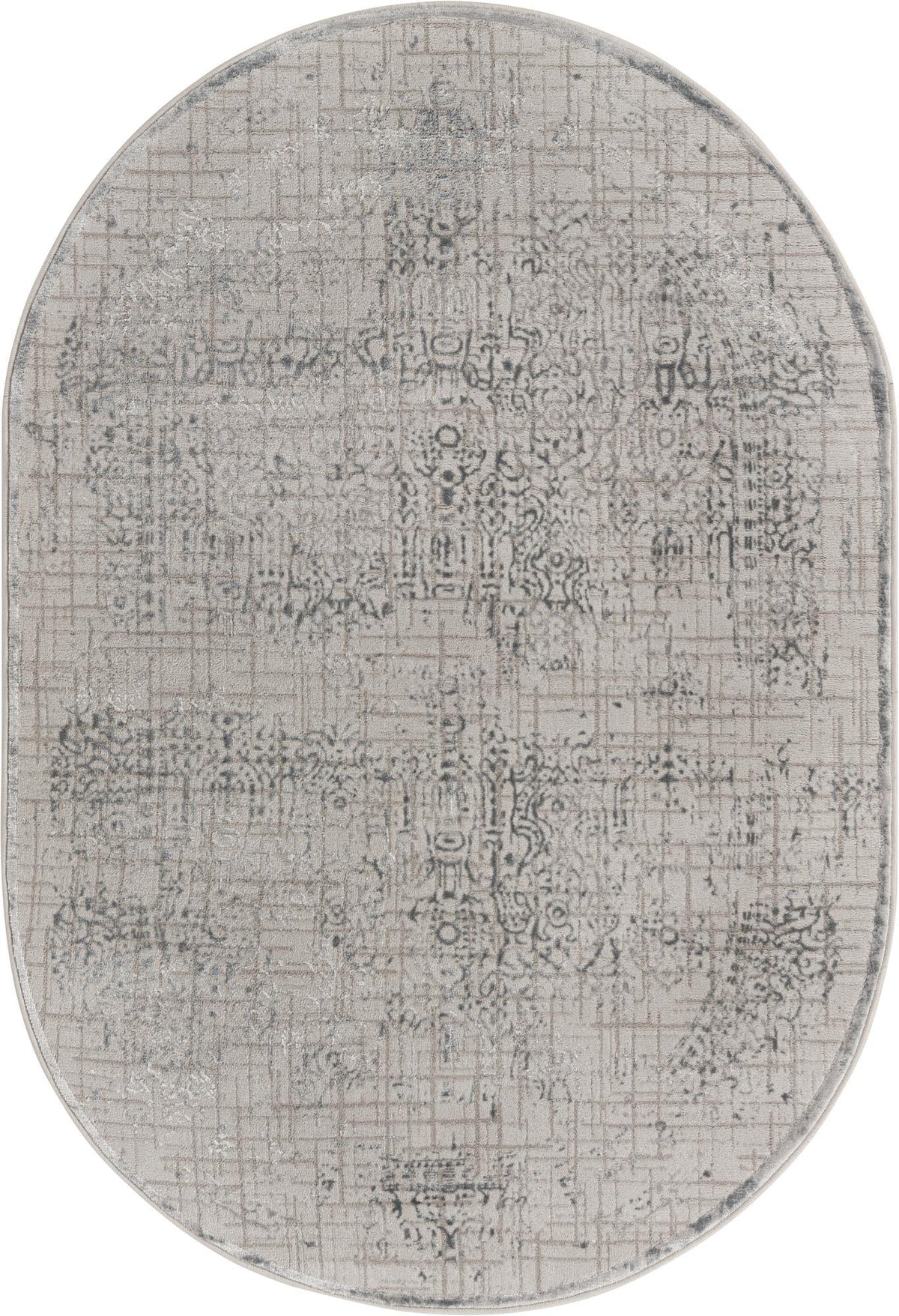 Derbyshire Elegance Collection Area Rug -  Matlock Oval Gray  lifestyle 21