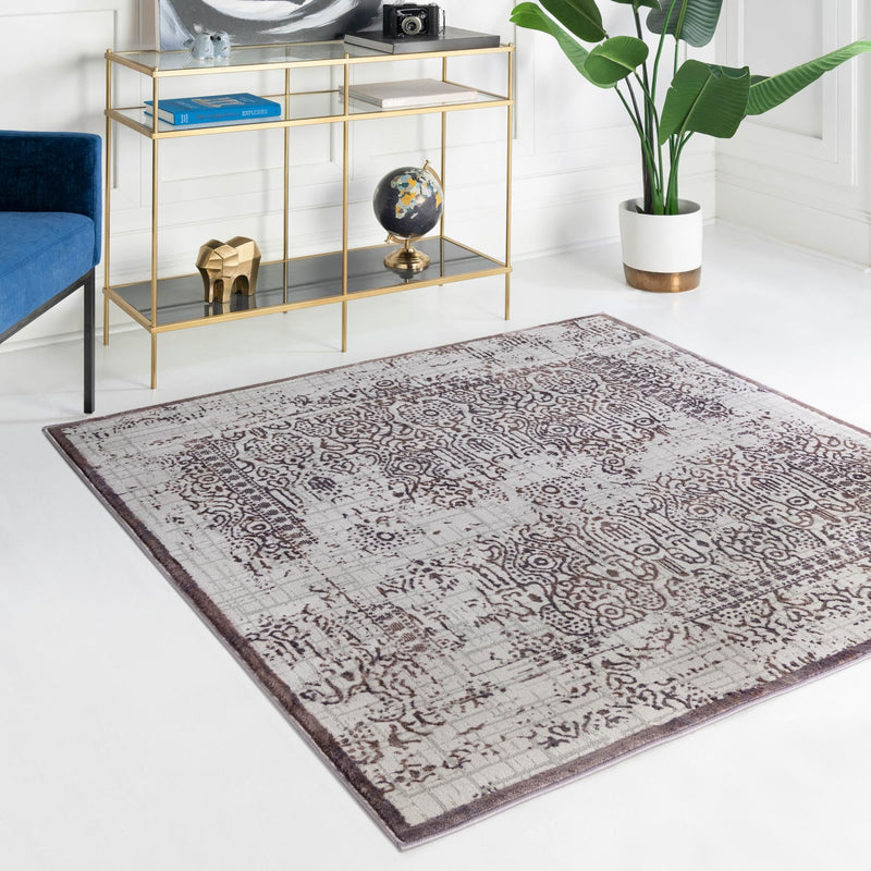 Derbyshire Elegance Collection Area Rug -  Matlock Square Violet  lifestyle 95
