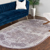 Derbyshire Elegance Collection Area Rug -  Matlock Oval Violet  lifestyle 100