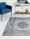 Derbyshire Elegance Collection Area Rug - Buxton Square Light Blue  lifestyle 65