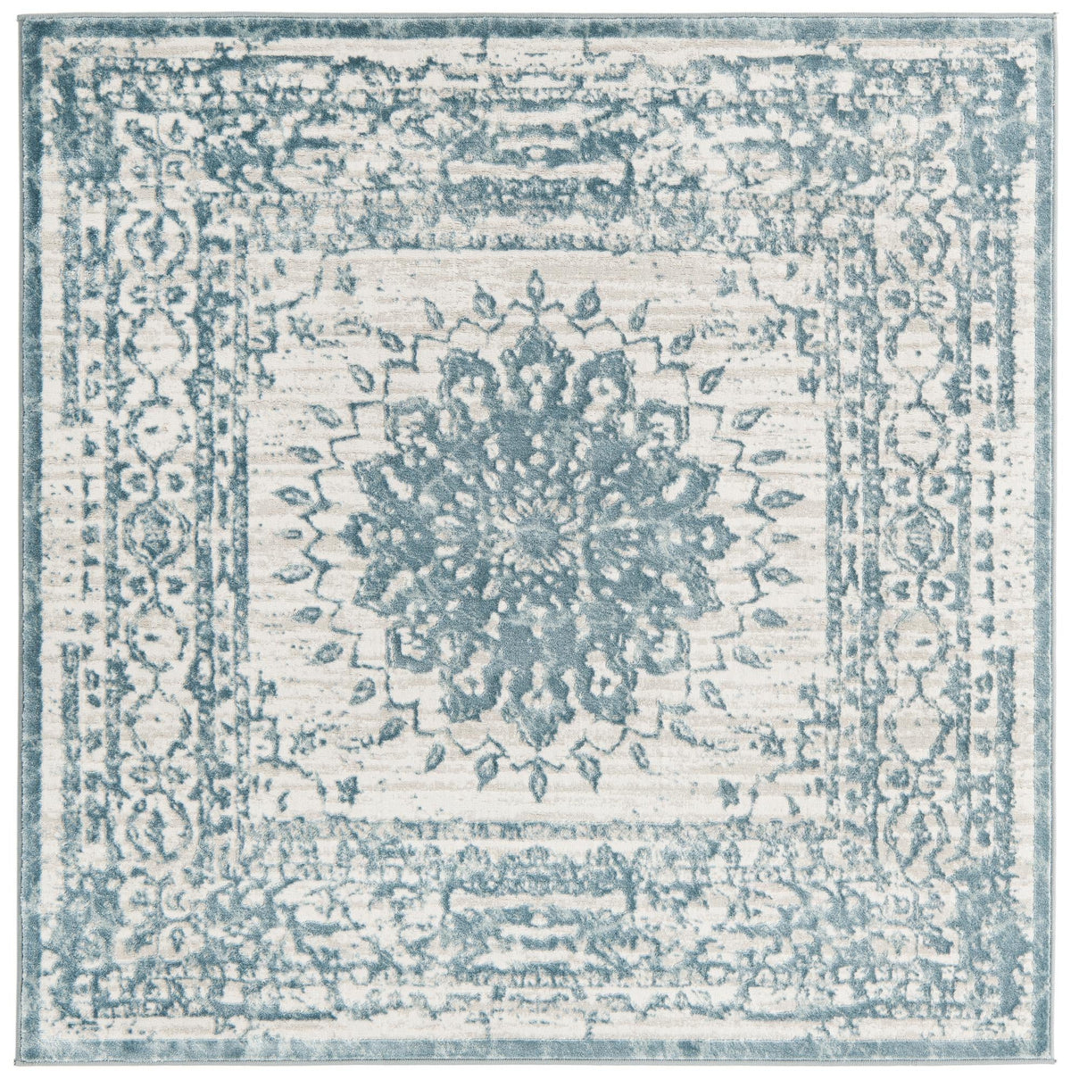 Derbyshire Elegance Collection Area Rug - Buxton Square Light Blue  lifestyle 44