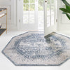 Derbyshire Elegance Collection Area Rug -  Matlock Octagon Blue  lifestyle 110