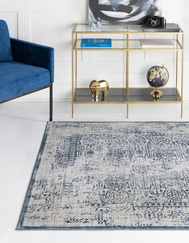 Derbyshire Elegance Collection Area Rug -  Matlock Square Blue  lifestyle 62