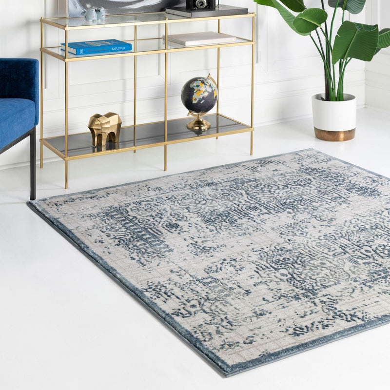 Derbyshire Elegance Collection Area Rug -  Matlock Square Blue  lifestyle 111