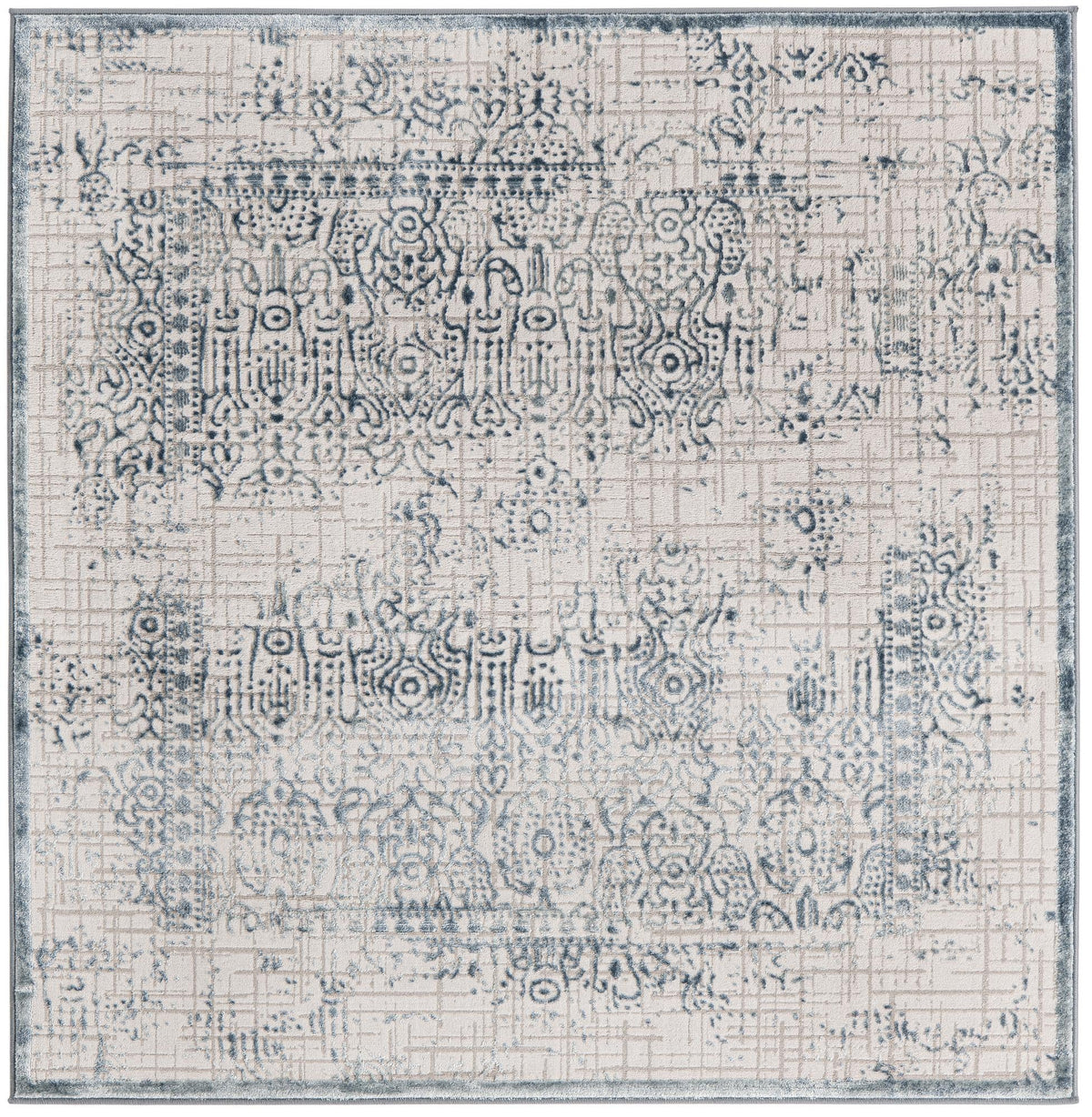 Derbyshire Elegance Collection Area Rug -  Matlock Square Blue  lifestyle 30