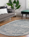 Derbyshire Elegance Collection Area Rug -  Matlock Oval Blue  lifestyle 63