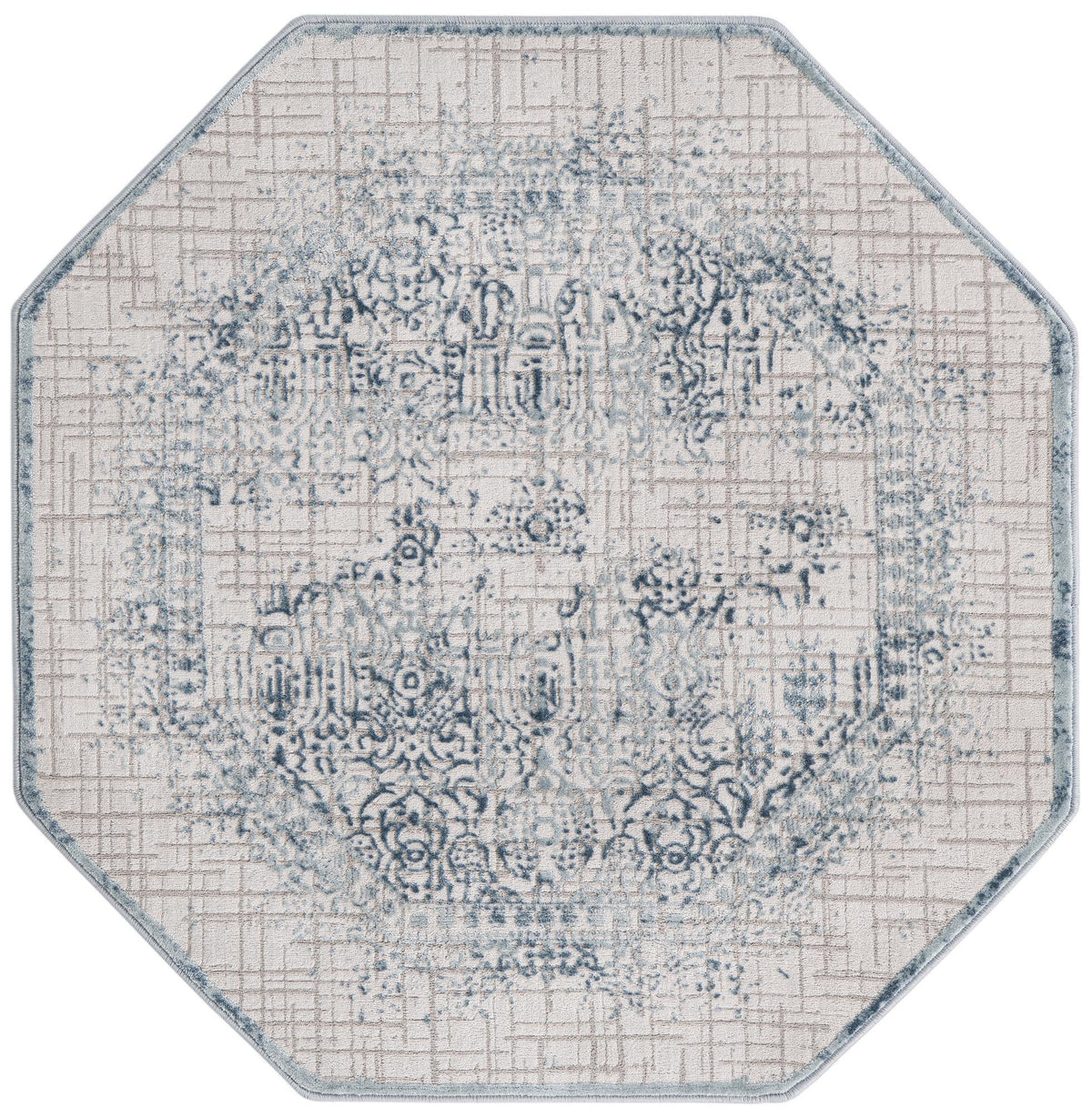 Derbyshire Elegance Collection Area Rug -  Matlock Octagon Blue  lifestyle 29