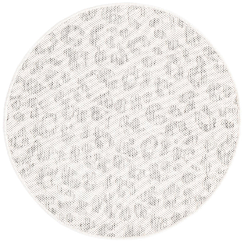 Jungle Expedition Collection Area Rug -  Amazon (Ivory Gray) Round Ivory Gray Main