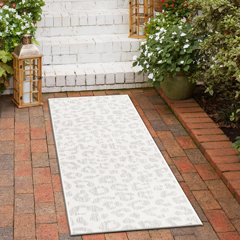 Jungle Expedition Collection Area Rug -  Amazon (Ivory Gray) Runner Ivory Gray  lifestyle 9