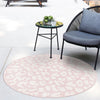 Jungle Expedition Collection Area Rug -  Amazon (Pink Ivory) Round Pink Ivory  lifestyle 9