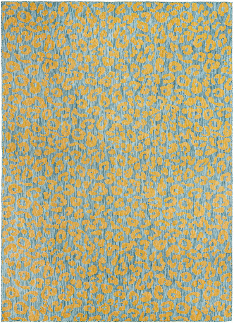 Jungle Expedition Collection Area Rug -  Amazon (Blue Yellow) Rectangle Blue Yellow  lifestyle 2