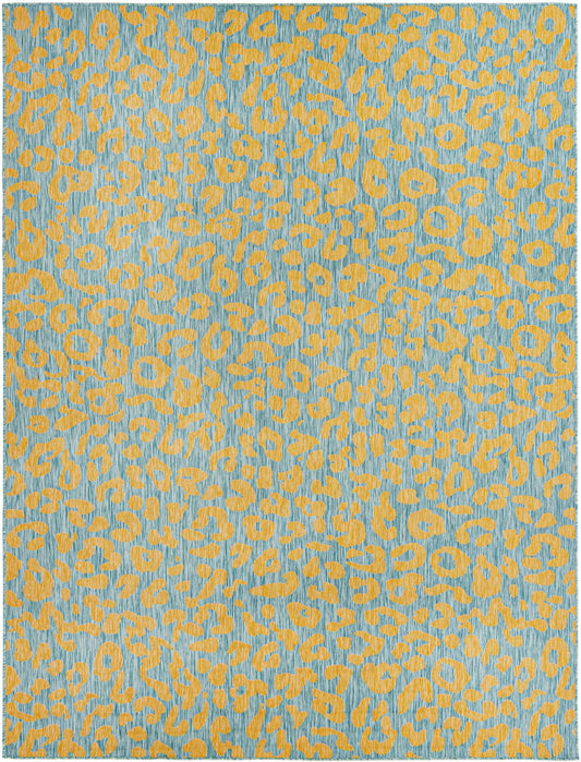 Jungle Expedition Collection Area Rug -  Amazon (Blue Yellow) Rectangle Blue Yellow Main