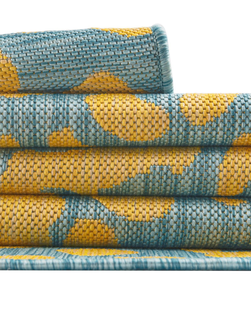 Savannah Escape Collection Area Rug -  Amazon (Blue Yellow) Rectangle Blue Yellow  lifestyle 24