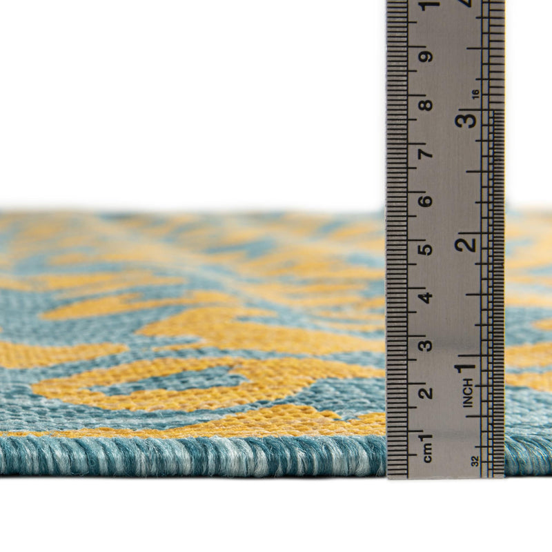 Jungle Expedition Collection Area Rug -  Amazon (Blue Yellow) Square Blue Yellow  lifestyle 3