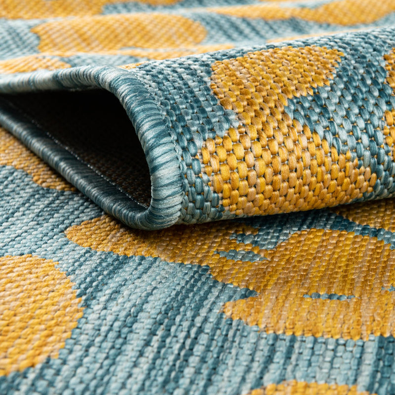 Jungle Expedition Collection Area Rug -  Amazon (Blue Yellow) Square Blue Yellow  lifestyle 4