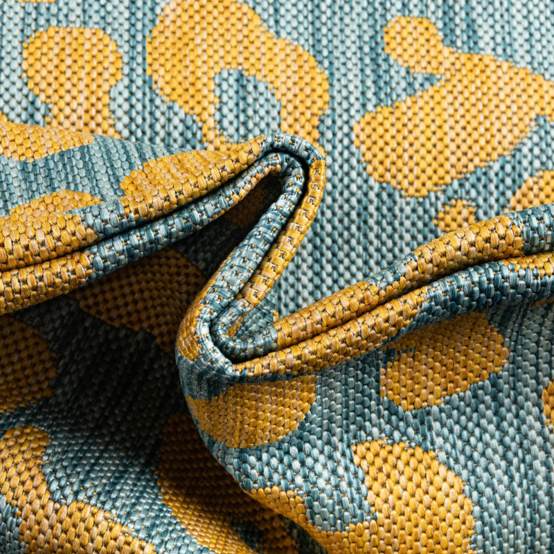 Jungle Expedition Collection Area Rug -  Amazon (Blue Yellow) Square Blue Yellow  lifestyle 6