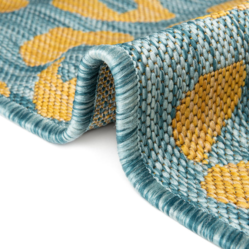 Jungle Expedition Collection Area Rug -  Amazon (Blue Yellow) Square Blue Yellow  lifestyle 8