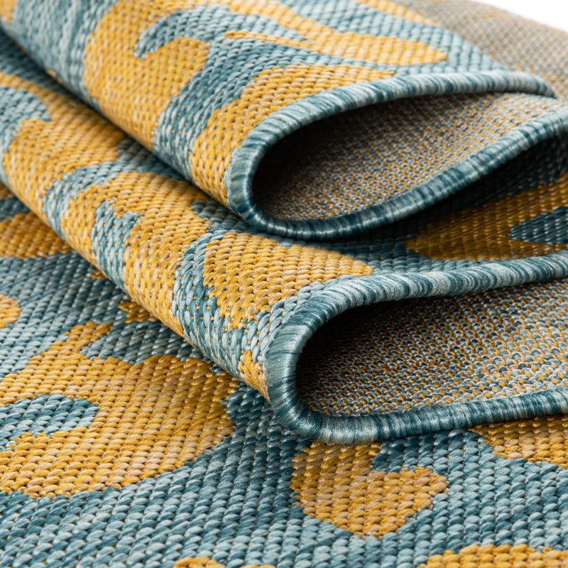 Jungle Expedition Collection Area Rug -  Amazon (Blue Yellow) Square Blue Yellow  lifestyle 11