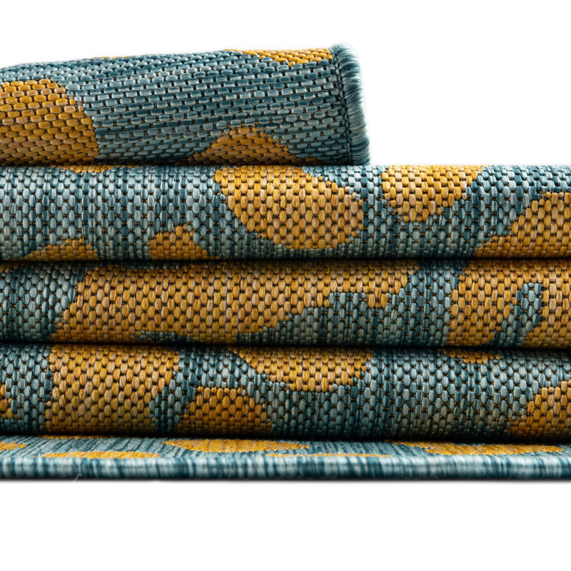 Jungle Expedition Collection Area Rug -  Amazon (Blue Yellow) Square Blue Yellow  lifestyle 12