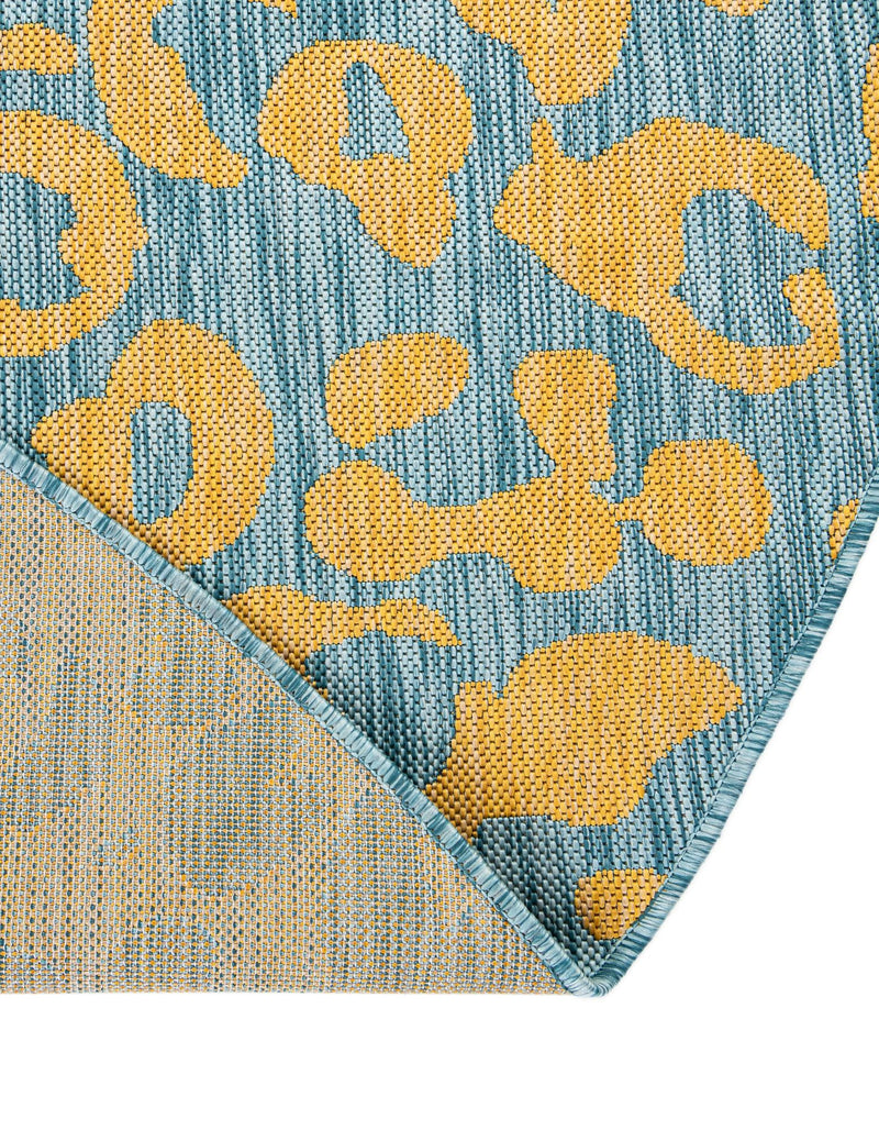 Jungle Expedition Collection Area Rug -  Amazon (Blue Yellow) Round Blue Yellow  lifestyle 10