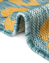 Jungle Expedition Collection Area Rug -  Amazon (Blue Yellow) Round Blue Yellow  lifestyle 11