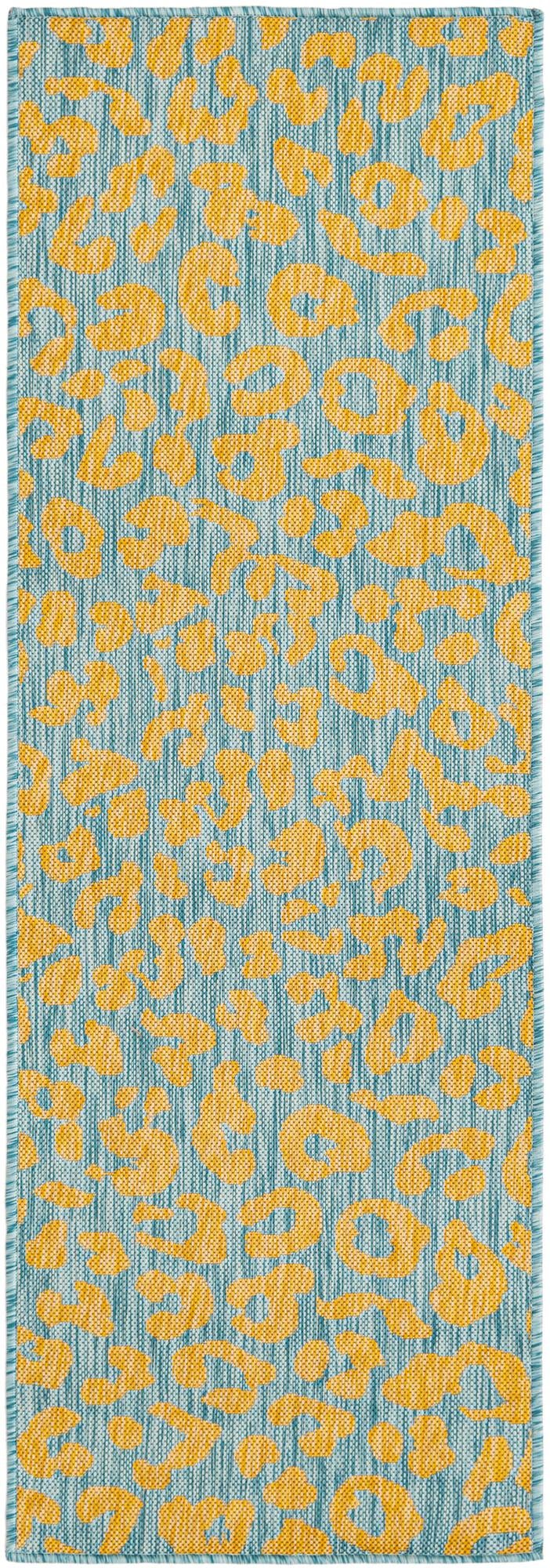 Jungle Expedition Collection Area Rug -  Amazon (Blue Yellow) Runner Blue Yellow Main