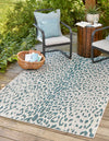 Jungle Expedition Collection Area Rug - Serengeti Rectangle Teal  lifestyle 0