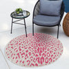 Jungle Expedition Collection Area Rug - Serengeti Round Pink Gray  lifestyle 8