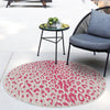 Jungle Expedition Collection Area Rug - Serengeti Round Pink Gray  lifestyle 9