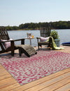 Jungle Expedition Collection Area Rug - Serengeti Square Pink Gray  lifestyle 2