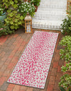 Jungle Expedition Collection Area Rug - Serengeti Runner Pink Gray  lifestyle 0