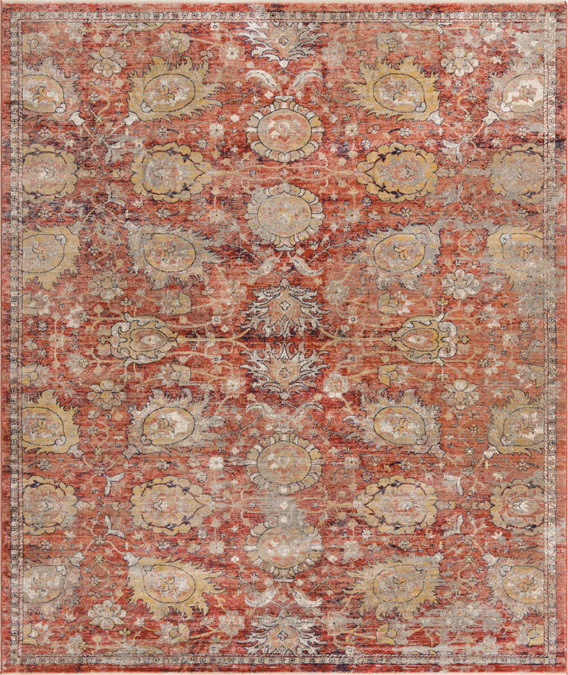 Seville Stripes Collection Area Rug -  Cordoba (Brick Red) Rectangle Brick Red  lifestyle 2