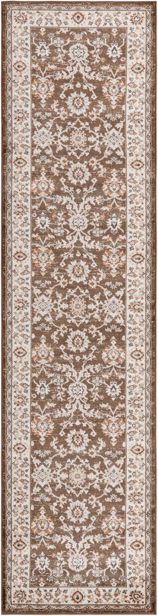 Savannah Elegance Collection Area Rug - Augusta (Brown) Runner Brown  lifestyle 56