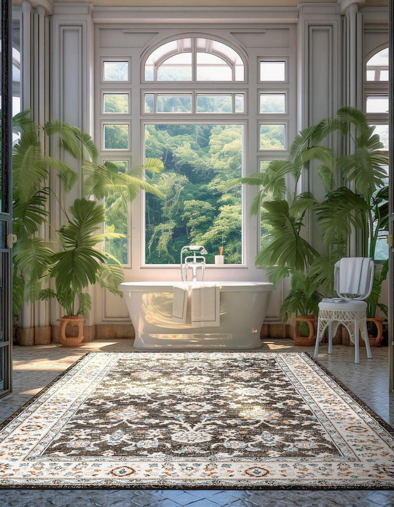Savannah Elegance Collection Area Rug - Augusta (Fume Gray) Rectangle Fume Gray  lifestyle 4
