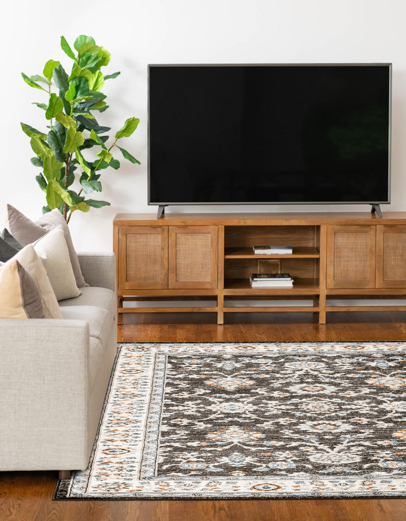 Savannah Elegance Collection Area Rug - Augusta (Fume Gray) Rectangle Fume Gray  lifestyle 6