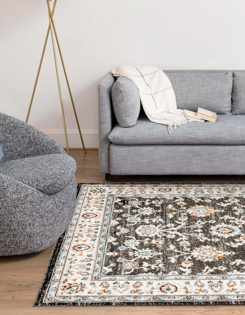 Savannah Elegance Collection Area Rug - Augusta (Fume Gray) Rectangle Fume Gray  lifestyle 7