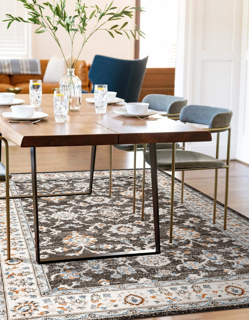 Savannah Elegance Collection Area Rug - Augusta (Fume Gray) Rectangle Fume Gray  lifestyle 8