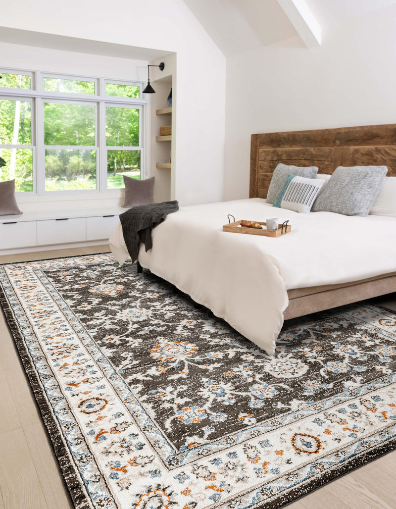 Savannah Elegance Collection Area Rug - Augusta (Fume Gray) Rectangle Fume Gray  lifestyle 10