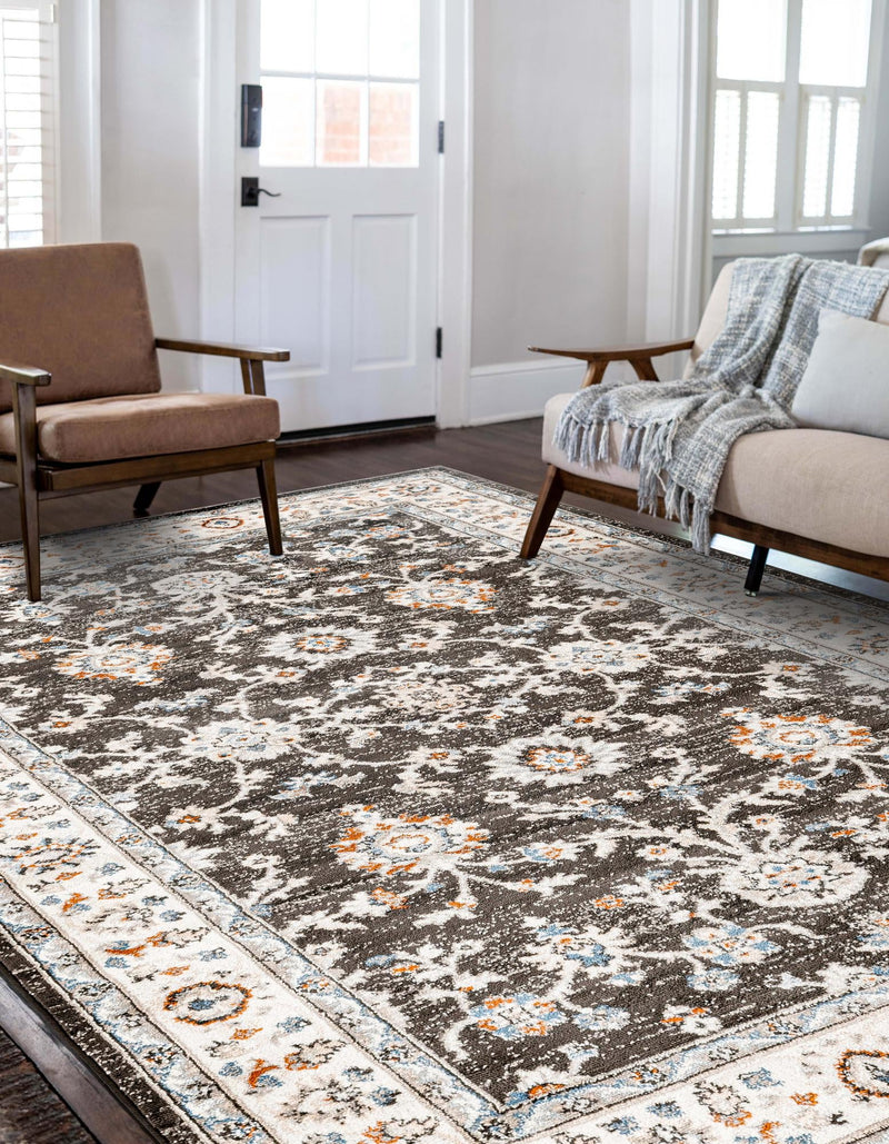 Savannah Elegance Collection Area Rug - Augusta (Fume Gray) Rectangle Fume Gray  lifestyle 11