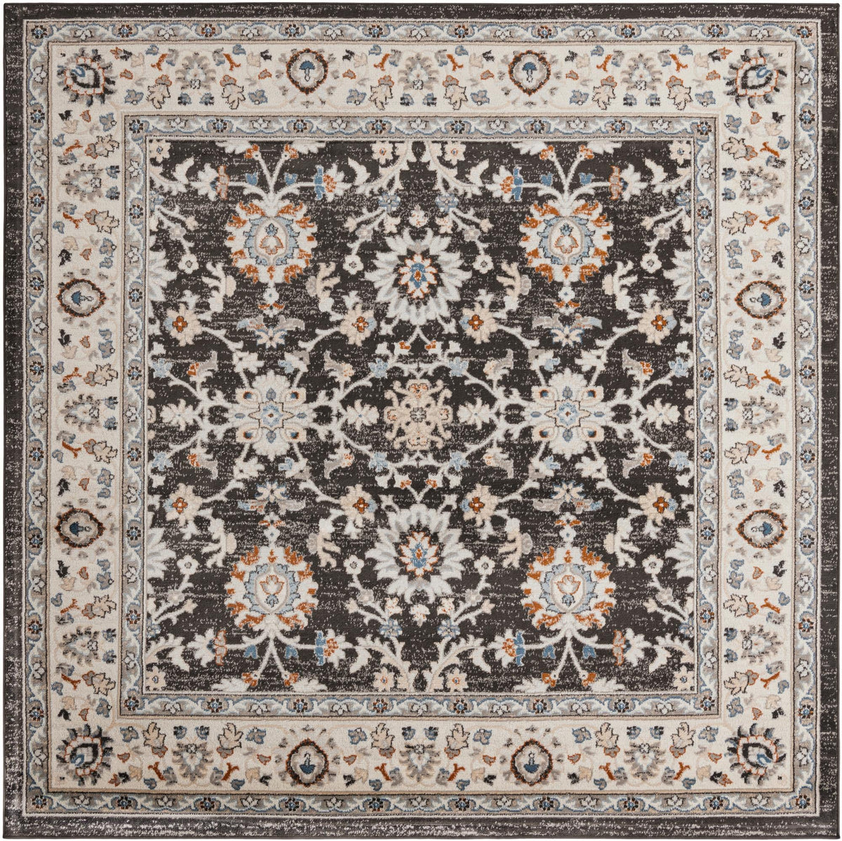 Savannah Elegance Collection Area Rug - Augusta (Fume Gray) Square Fume Gray  lifestyle 10