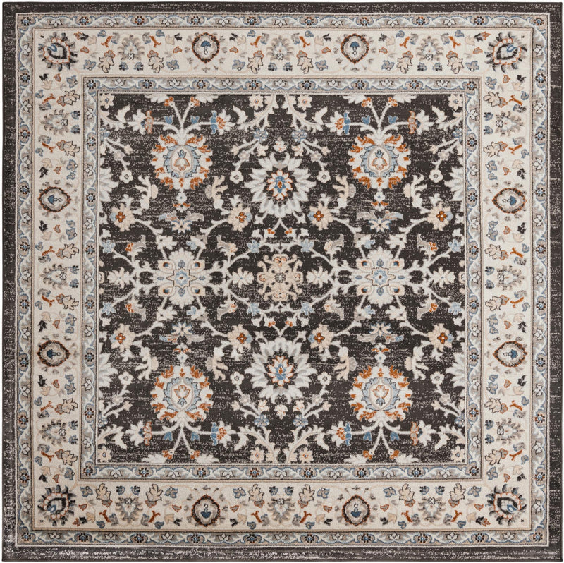 Savannah Elegance Collection Area Rug - Augusta (Fume Gray) Square Fume Gray  lifestyle 10