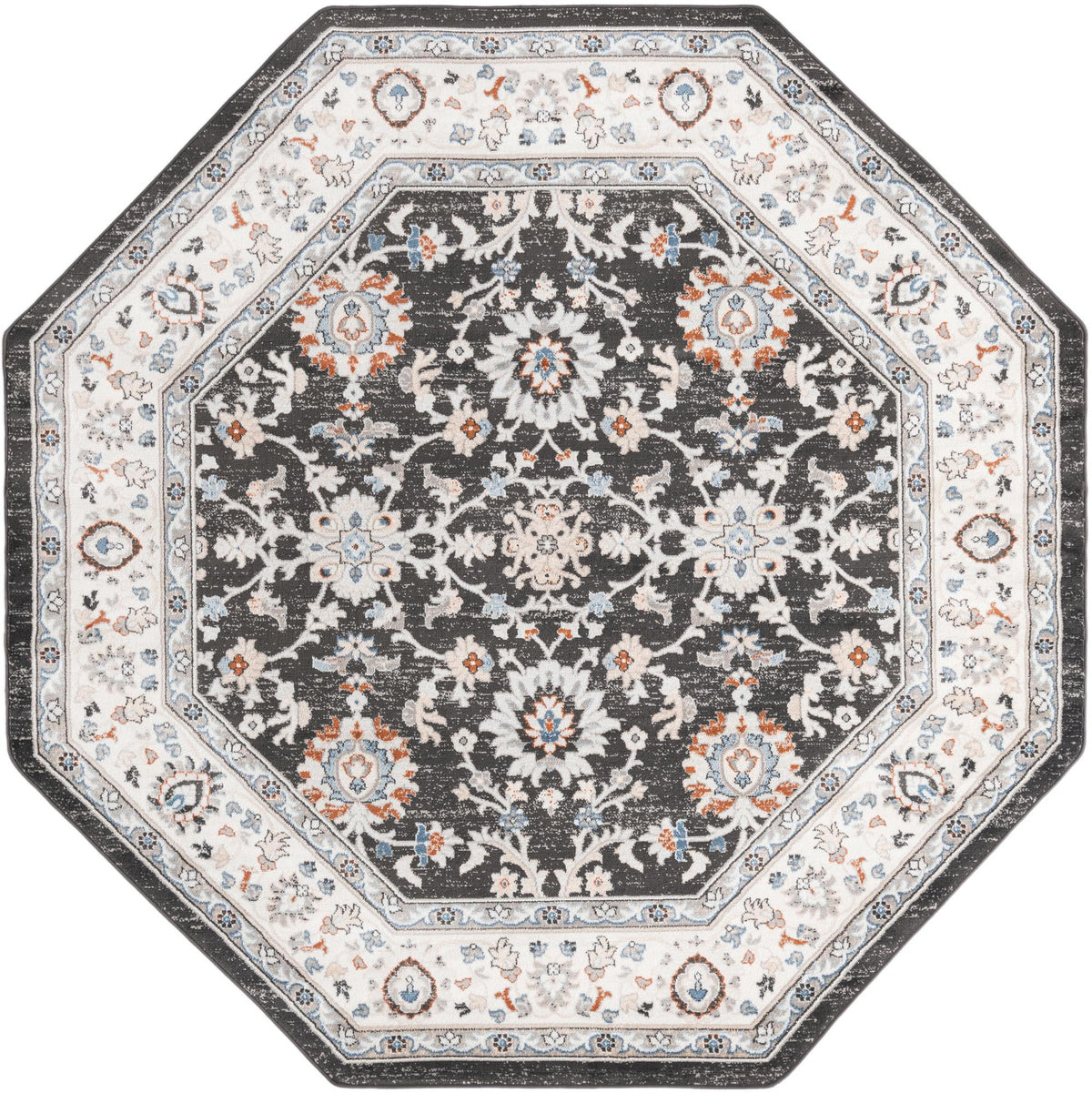 Savannah Elegance Collection Area Rug - Augusta (Fume Gray) Octagon Fume Gray  lifestyle 12