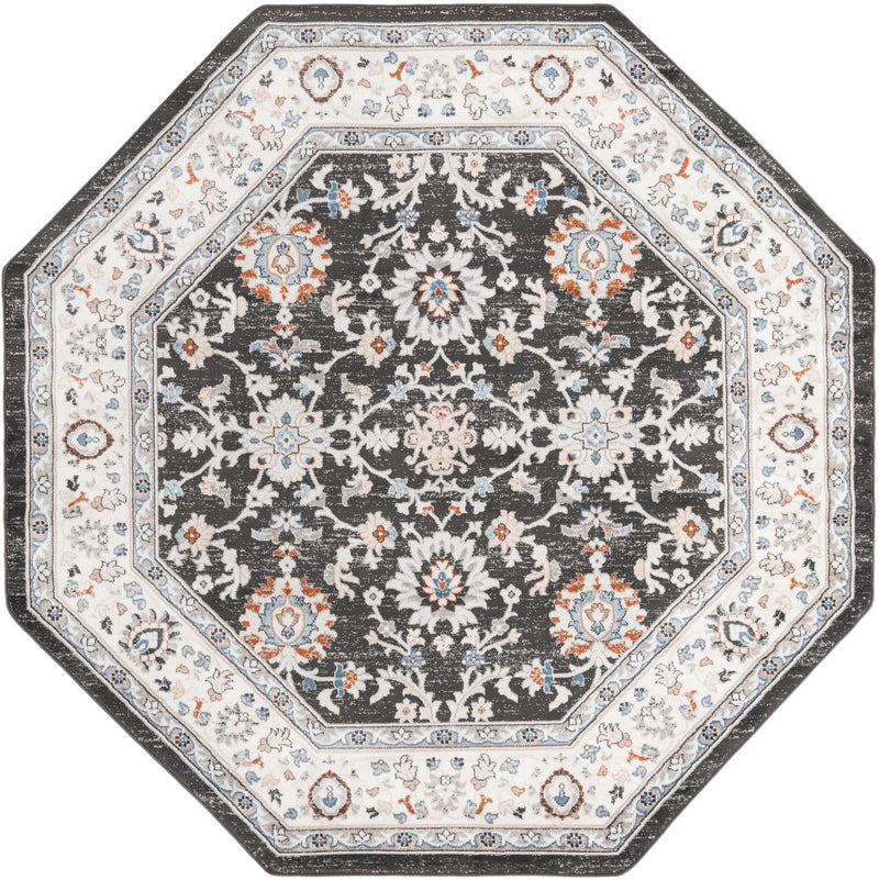 Savannah Elegance Collection Area Rug - Augusta (Fume Gray) Octagon Fume Gray  lifestyle 12
