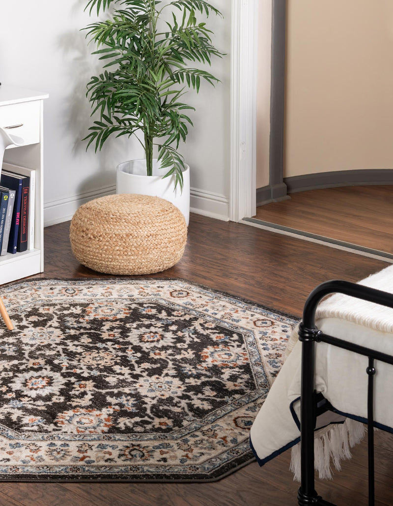Savannah Elegance Collection Area Rug - Augusta (Fume Gray) Octagon Fume Gray  lifestyle 17