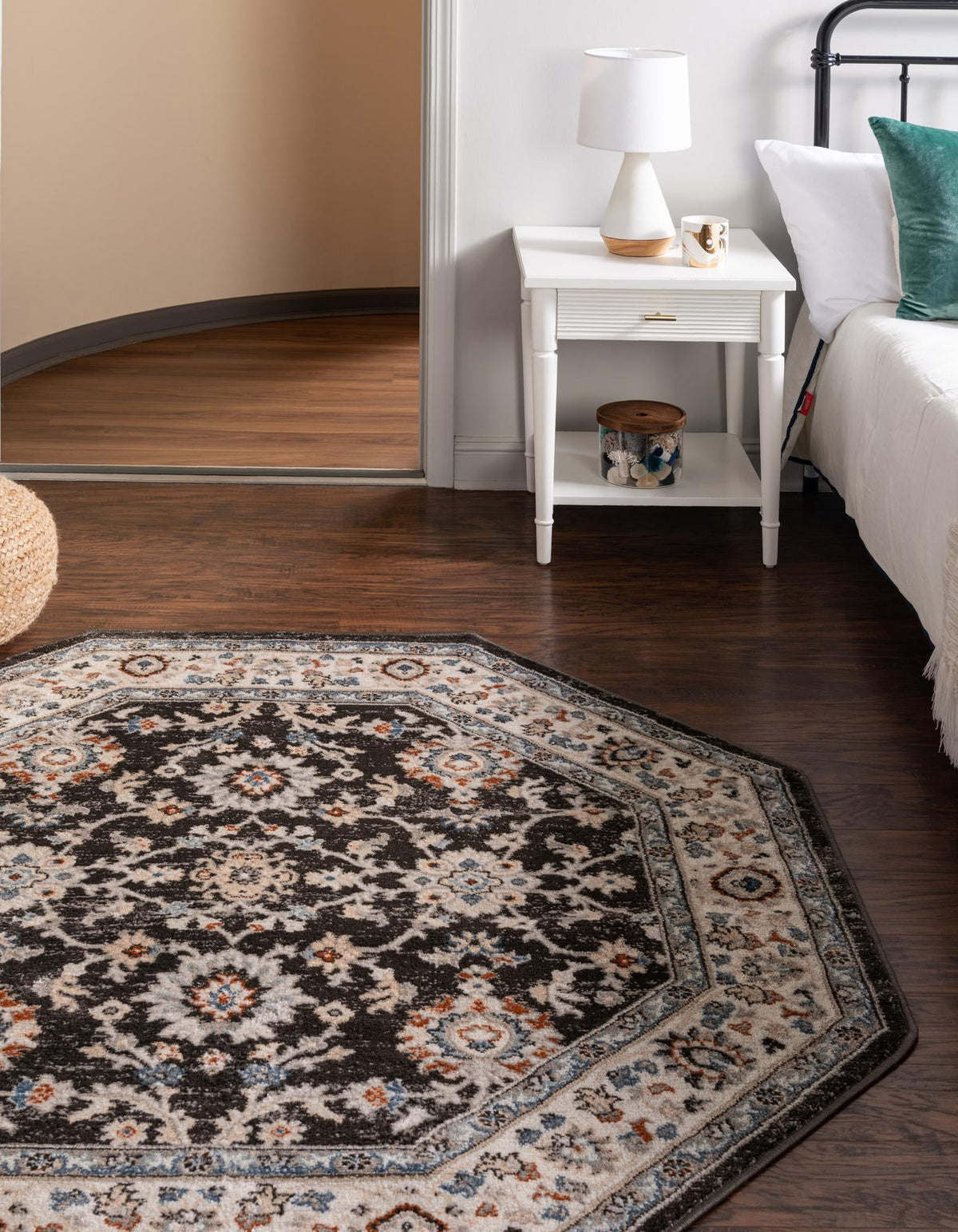 Savannah Elegance Collection Area Rug - Augusta (Fume Gray) Octagon Fume Gray  lifestyle 22