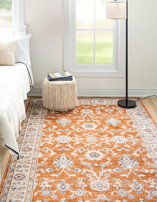 Savannah Elegance Collection Area Rug - Augusta (Rust Red) Rectangle Rust Red  lifestyle 3
