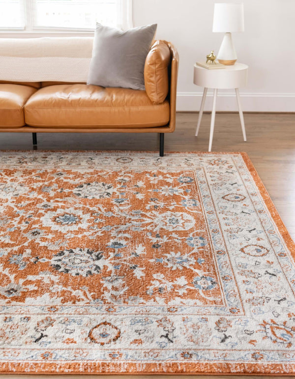 Savannah Elegance Collection Area Rug - Augusta (Rust Red) Rectangle Rust Red  lifestyle 5