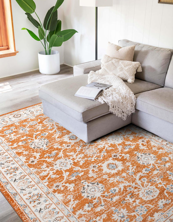 Savannah Elegance Collection Area Rug - Augusta (Rust Red) Rectangle Rust Red  lifestyle 9